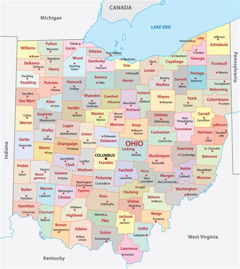 Ohio Counties Map | Mappr