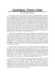 Structural and Structuralist DIVERSE THEORY TRADITIONS IN SOCIOLOGY Theory Sociological Theory ...