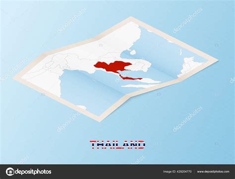 Folded Paper Map Thailand Neighboring Countries Isometric Style Stock ...