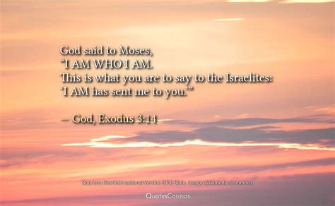 “I AM WHO I AM”, Exodus 3:14 - QuotesCosmos