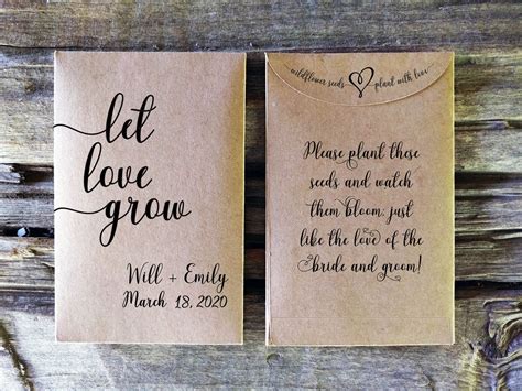 Let Love Grow Custom Seed Packet Wedding Favors Rustic Wedding - Etsy ...