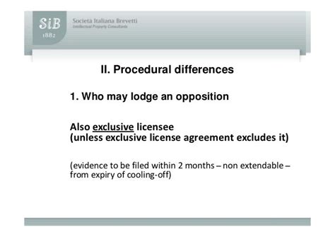 Differences Italian and OHIM opposition procedure