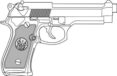 Pistol Outline clip art Free vector in Open office drawing svg ( .svg ) vector illustration ...