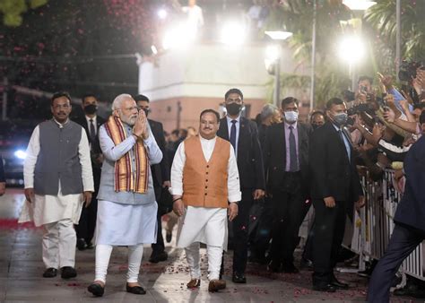 BJP wins Assembly polls: Celebrations at BJP HQ