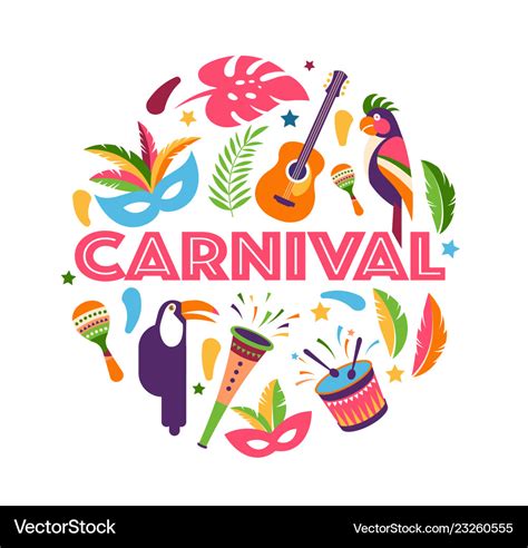 Brazilian carnival music festival masquerade Vector Image