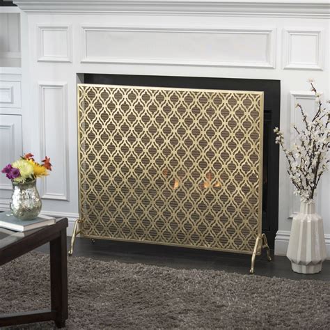 Gold Single Panel Fireplace Screen – Fireplace Guide by Linda