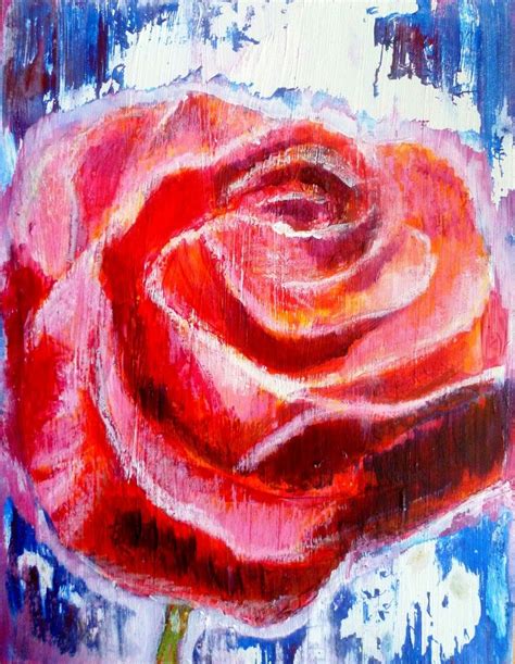 Acrylic and oil pastel flower painting tutorial : One Rose - ARTiful ...