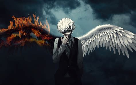 1440x900 Ken Kaneki Fire Wings 1440x900 Wallpaper, HD Anime 4K Wallpapers, Images, Photos and ...