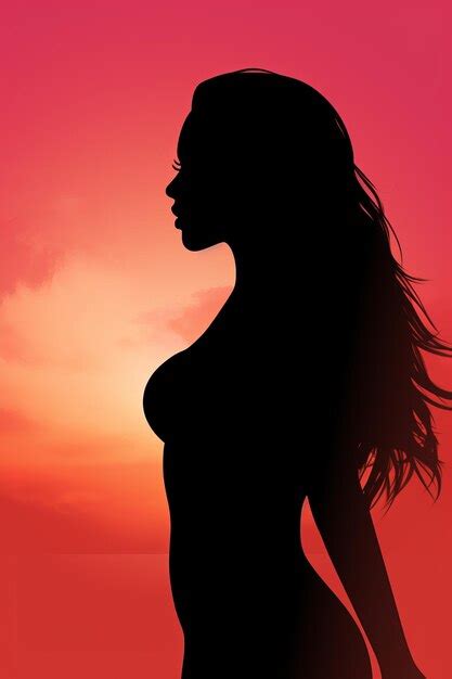 Premium AI Image | silhouette of a woman standing in front of a sunset