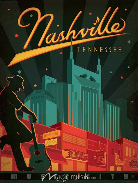 Nashville Wallpaper Wall Mural by Magic Murals