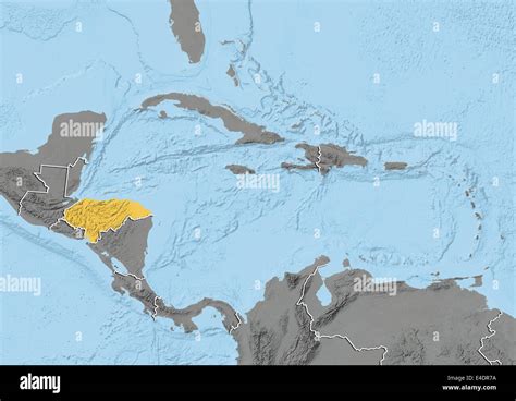 Honduras, Relief Map Stock Photo - Alamy