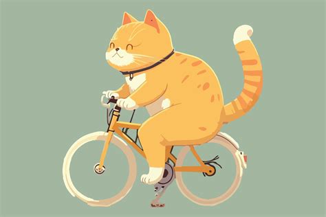 Cat riding a bike vector illustration 22329050 Vector Art at Vecteezy