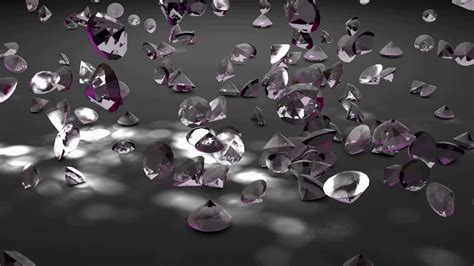 Falling diamonds on a dark background. 3d rendering. Motion Background ...