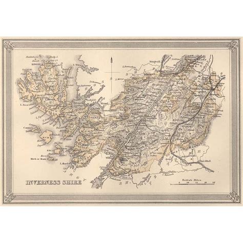 Map of Inverness Shire 1870 - BRITTON-IMAGES