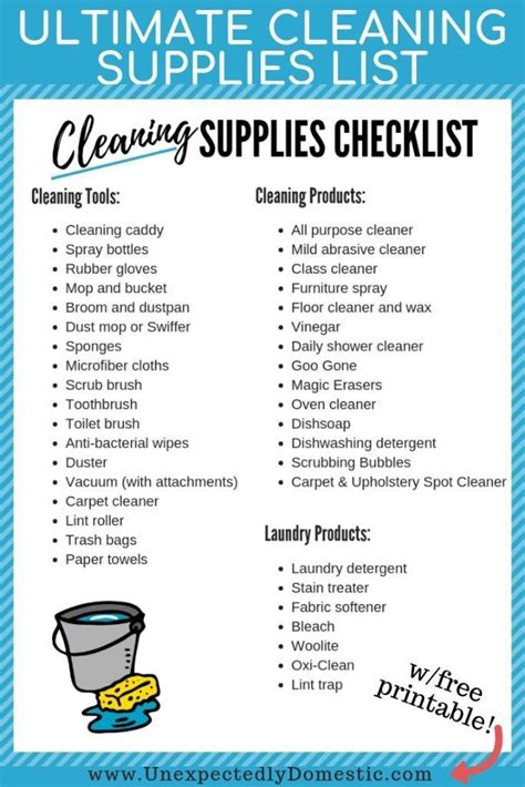 Ultimate Cleaning Supplies Checklist: Your Must Have Cleaning Products ...