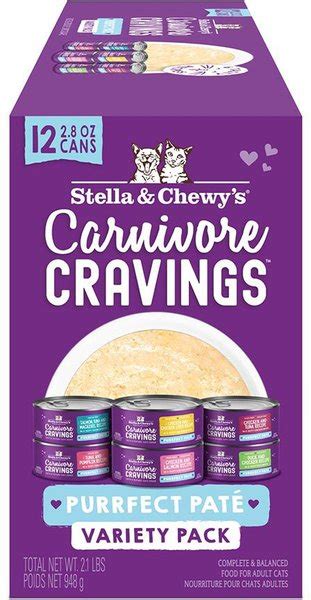 STELLA & CHEWY'S Carnivore Cravings Purrfect Pate Variety Pack Cat Food ...