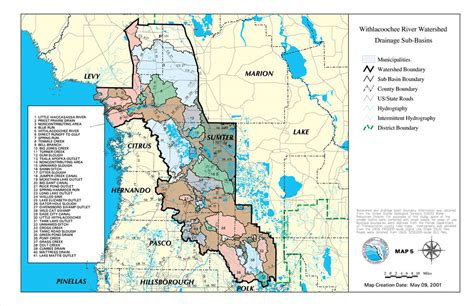 Withlacoochee River Watershed Drainage Sub-Basins, May 9, 2001