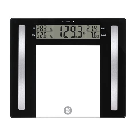 Weight Watchers by Conair Glass Digital Display Body Analysis Body Weight Scale w/Bluetooth Tech ...