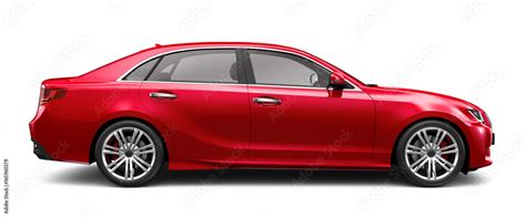 Red executive car on white - side angle Stock Illustration | Adobe Stock