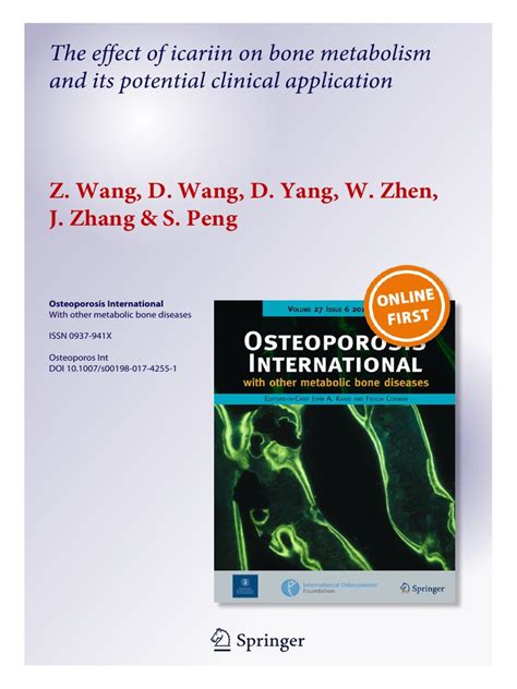 The Effect of Icariin On Bone Metabolism and Its Potential Clinical ...