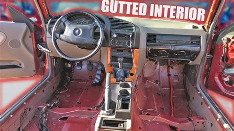 GUTTED INTERIOR E36 DRIFT CAR | Budget Build Weight Reduction - YouTube