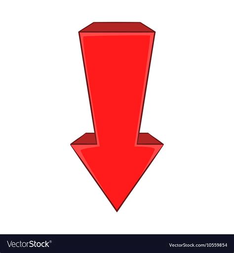 Red arrow icon in cartoon style Royalty Free Vector Image