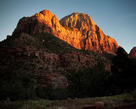 Zion Mountain Sunset Photograph by Lawrence Drake - Fine Art America