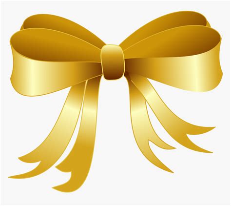 Gold Christmas Bow Clipart, HD Png Download - kindpng