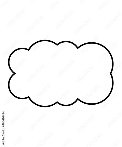 Cloud, outline cloud shape illustration, speech bubble, outline cloud, cloud vector, cloud ...