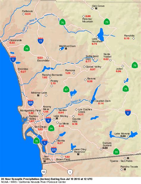 San Diego Weather Center : SAN DIEGO RAIN TOTALS: 7-19-2015 TO 7-20-2015