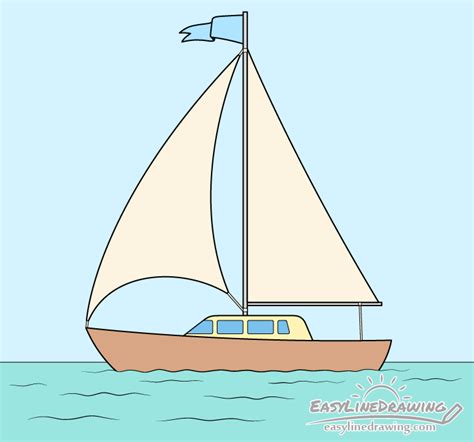 How to Draw A Boat Step by Step - EasyLineDrawing