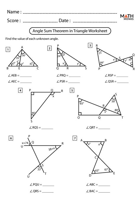 21+ Triangle Sum Theorem Worksheet Answers Pdf - SophianeShvan