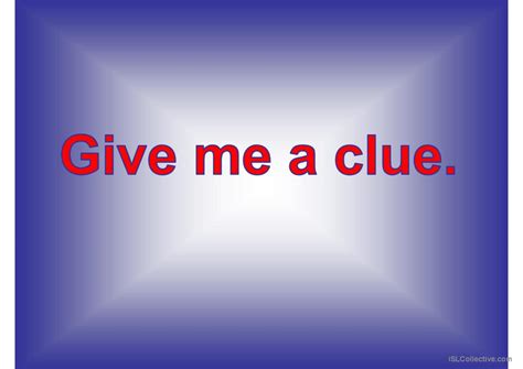 Give me a clue (game) general vocabu…: English ESL powerpoints