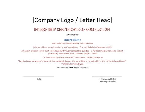 Internship Certificate Letter | Templates at allbusinesstemplates.com