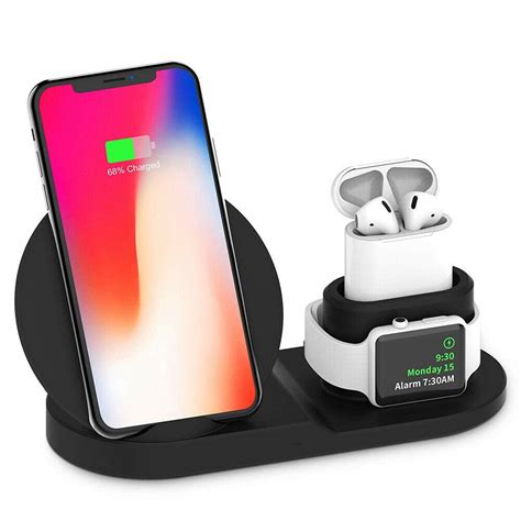 3 in1 Fast Charger Qi Wireless Charging Station for Apple Watch iPhone 11 SE X 8 ( 3 in 1 ...