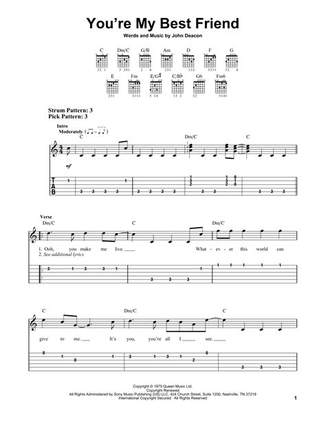 You're My Best Friend by Queen - Easy Guitar Tab - Guitar Instructor