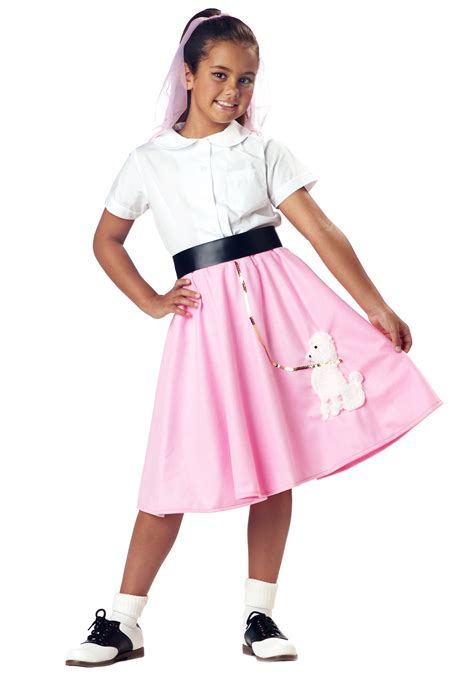 Kids Pink Poodle Skirt Costume