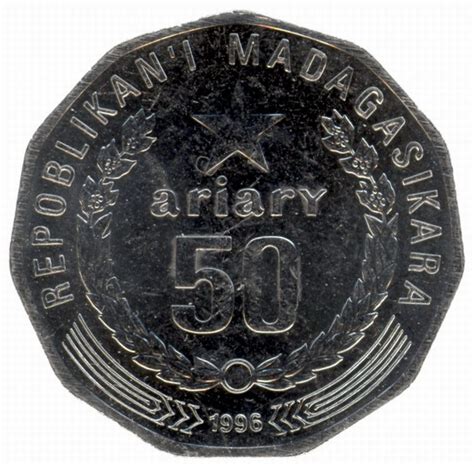 50 Ariary Coin: (250 Malagasy Francs) - Madagascar Library