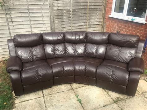 DFS corner sofa brown leather | in Bourne, Lincolnshire | Gumtree