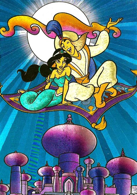 My Favorite Disney Postcards: Aladdin and Jasmine on the Magic Carpet ...