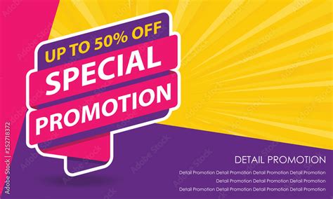 Special Promotion Sale Banner Template. Discount Up to 50%. Vector Template Poster Sale ...