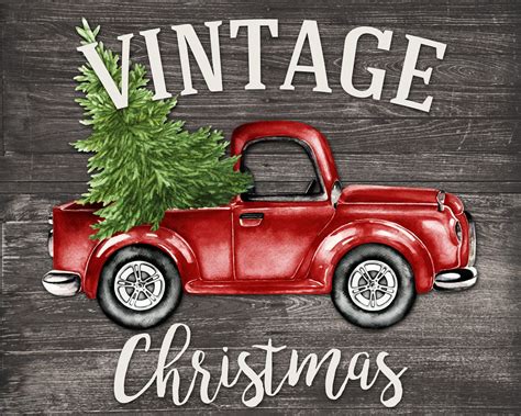 Printable Red Truck Christmas