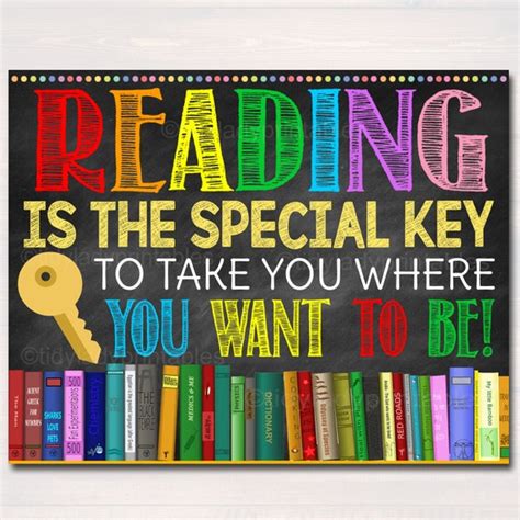 Printable Reading Poster, Welcome Library School Sign, Classroom School ...