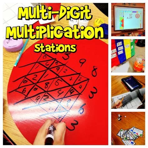 Multi-Digit Multiplication Math Stations - FlapJack