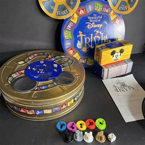 THE WONDERFUL WORLD Of Disney TRIVIA Board Game w/Gold Collector Tin 1997 MATTEL $15.30 - PicClick