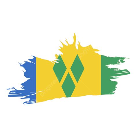 St Vincent Grenadines Flag Brush Stroke Clipart, St Vincent Grenadines ...