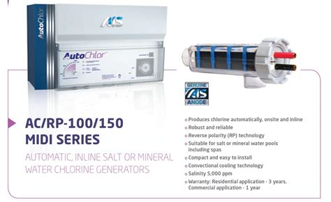 Auto-Chlor -Salt Chlorinator - ค้ำ คูณ เอ็นเตอร์ไพรส์ จำหน่ายและติดตั้งอุปกรณ์สระว่ายน้ำ ครบวงจร