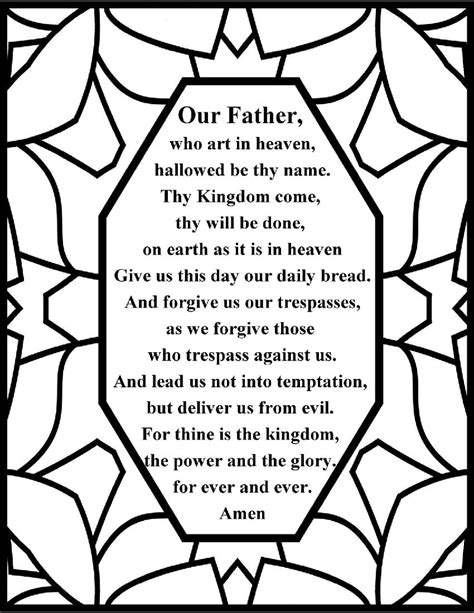 The Lords Prayer Coloring Page Sunday School Prayer Pinterest | Images ...