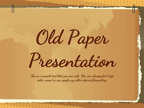 Free - Old Paper Presentation Theme for PowerPoint and Google Slides