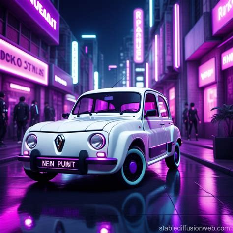 Renault 4 in Cyberpunk City | Stable Diffusion Online